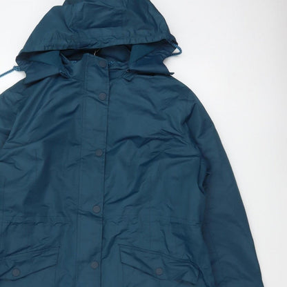 Cotton Traders Women’s Blue UK 18 Hooded Parka Coat Lined