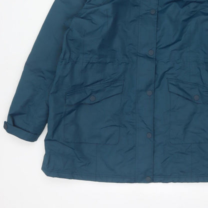 Cotton Traders Women’s Blue UK 18 Hooded Parka Coat Lined