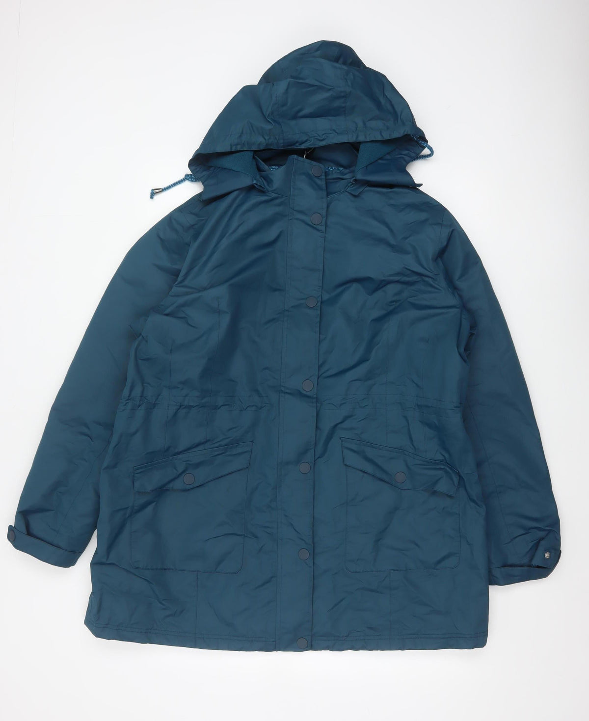 Cotton Traders Women’s Blue UK 18 Hooded Parka Coat Lined
