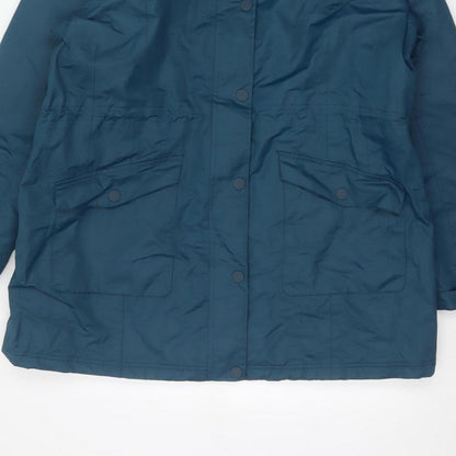 Cotton Traders Women’s Blue UK 18 Hooded Parka Coat Lined