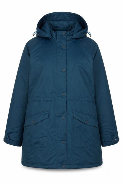 Cotton Traders Women’s Blue UK 18 Hooded Parka Coat Lined