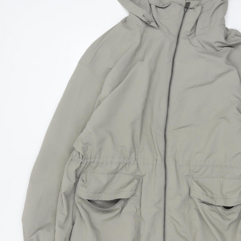 Marks and Spencer Women Grey Size 20 Long Hooded Shower Resistant Parka