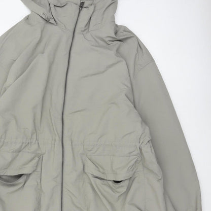 Marks and Spencer Women Grey Size 20 Long Hooded Shower Resistant Parka