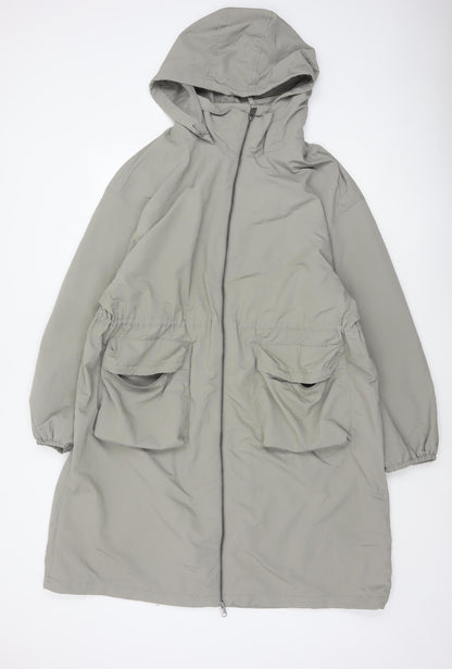 Marks and Spencer Women Grey Size 20 Long Hooded Shower Resistant Parka