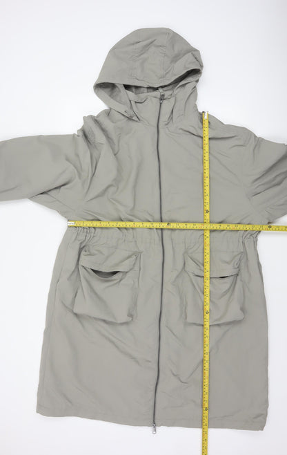 Marks and Spencer Women Grey Size 20 Long Hooded Shower Resistant Parka