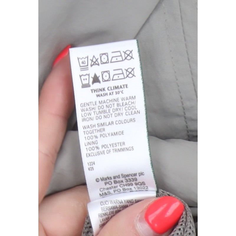 Marks and Spencer Women Grey Size 20 Long Hooded Shower Resistant Parka