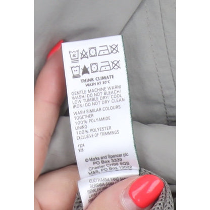 Marks and Spencer Women Grey Size 20 Long Hooded Shower Resistant Parka