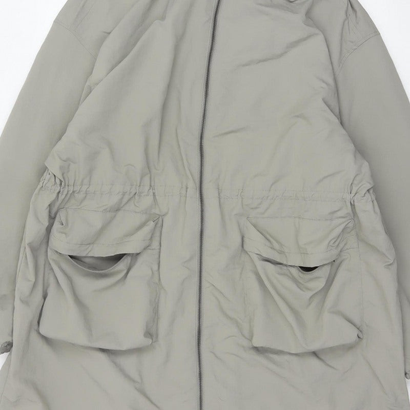 Marks and Spencer Women Grey Size 20 Long Hooded Shower Resistant Parka