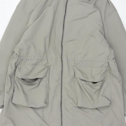 Marks and Spencer Women Grey Size 20 Long Hooded Shower Resistant Parka