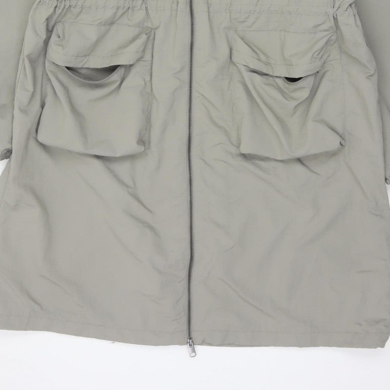 Marks and Spencer Women Grey Size 20 Long Hooded Shower Resistant Parka