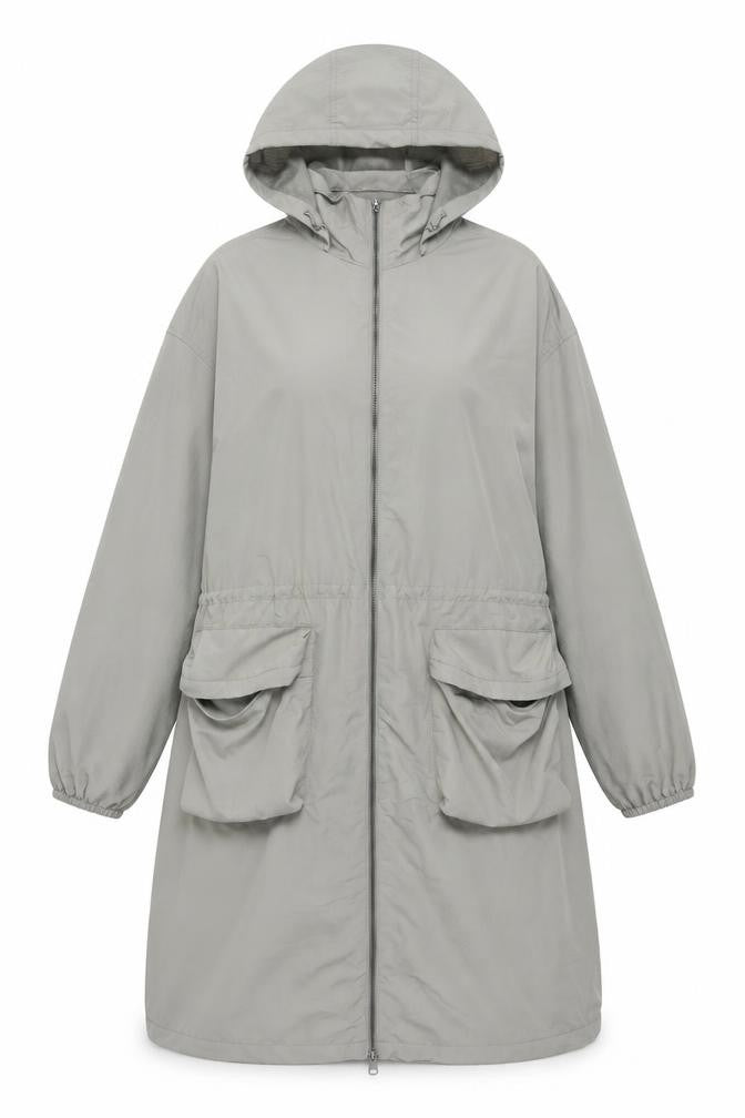 Marks and Spencer Women Grey Size 20 Long Hooded Shower Resistant Parka