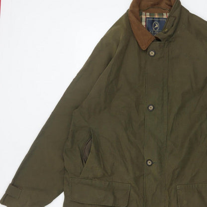 P.G. Field Men’s Green L Rain Coat Cotton Blend Outdoor Jacket