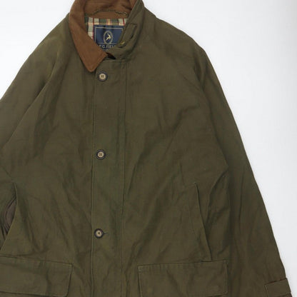 P.G. Field Men’s Green L Rain Coat Cotton Blend Outdoor Jacket