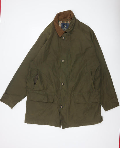 P.G. Field Men’s Green L Rain Coat Cotton Blend Outdoor Jacket