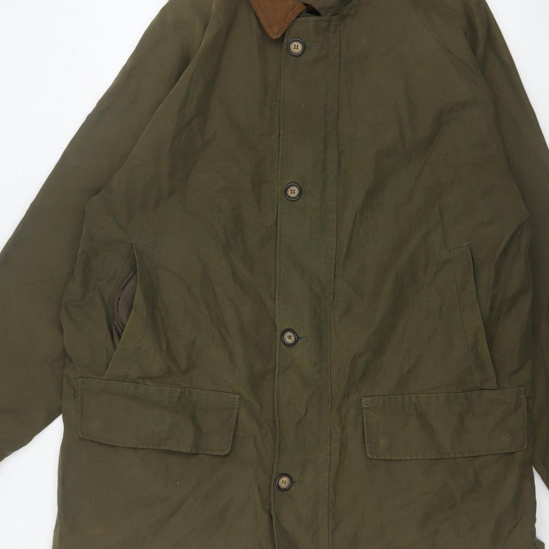 P.G. Field Men’s Green L Rain Coat Cotton Blend Outdoor Jacket
