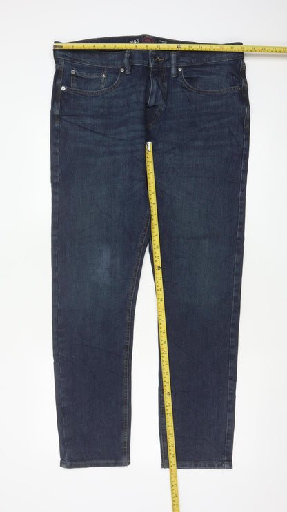 Marks & Spencer Men’s Blue 34/31 Slim Fit 360 Flex Dark Wash Jeans