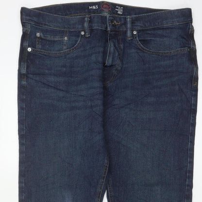 Marks & Spencer Men’s Blue 34/31 Slim Fit 360 Flex Dark Wash Jeans