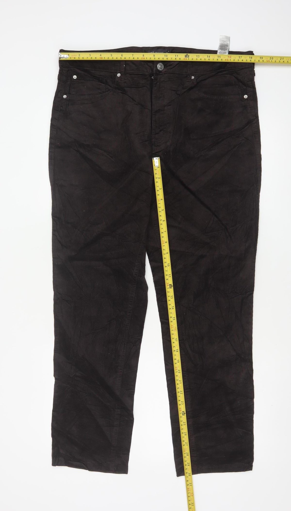Marks & Spencer Women’s Black Size 18 Stretch Corduroy Trousers