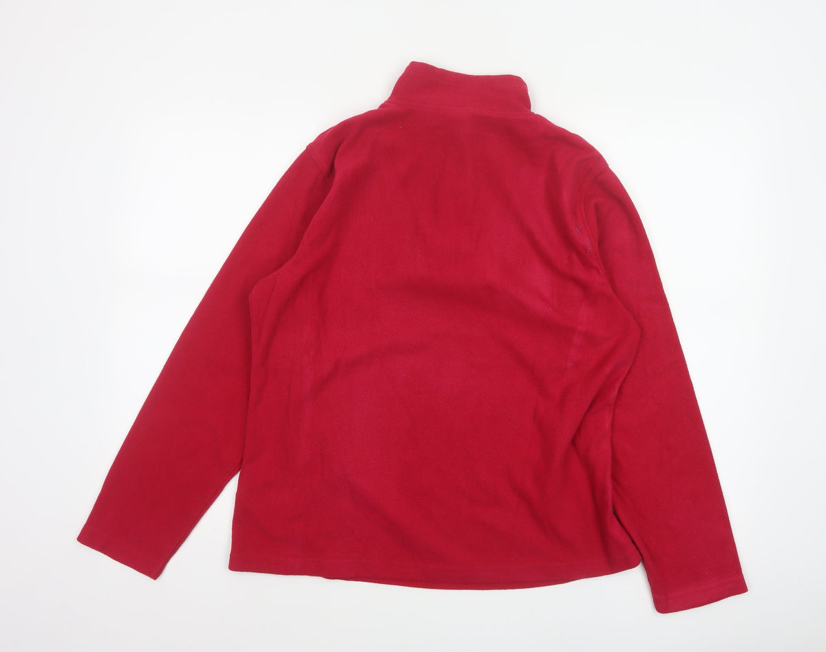 McKinley Women’s Red UK 16 1/2 Zip Fleece Pullover Sweatshirt