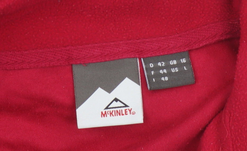 McKinley Women’s Red UK 16 1/2 Zip Fleece Pullover Sweatshirt