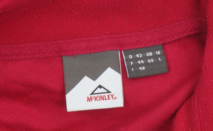 McKinley Women’s Red UK 16 1/2 Zip Fleece Pullover Sweatshirt