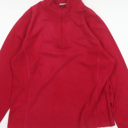 McKinley Women’s Red UK 16 1/2 Zip Fleece Pullover Sweatshirt