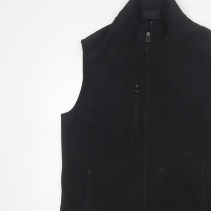 Dickies Men Black L Soft Shell Bodywarmer Workwear Zip Waistcoat
