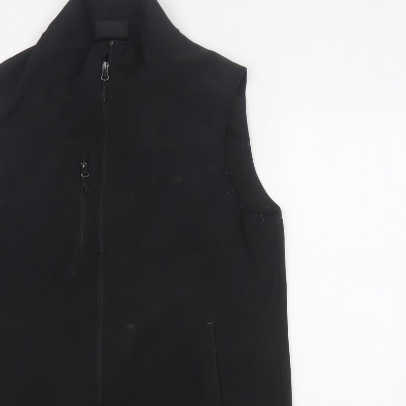 Dickies Men Black L Soft Shell Bodywarmer Workwear Zip Waistcoat