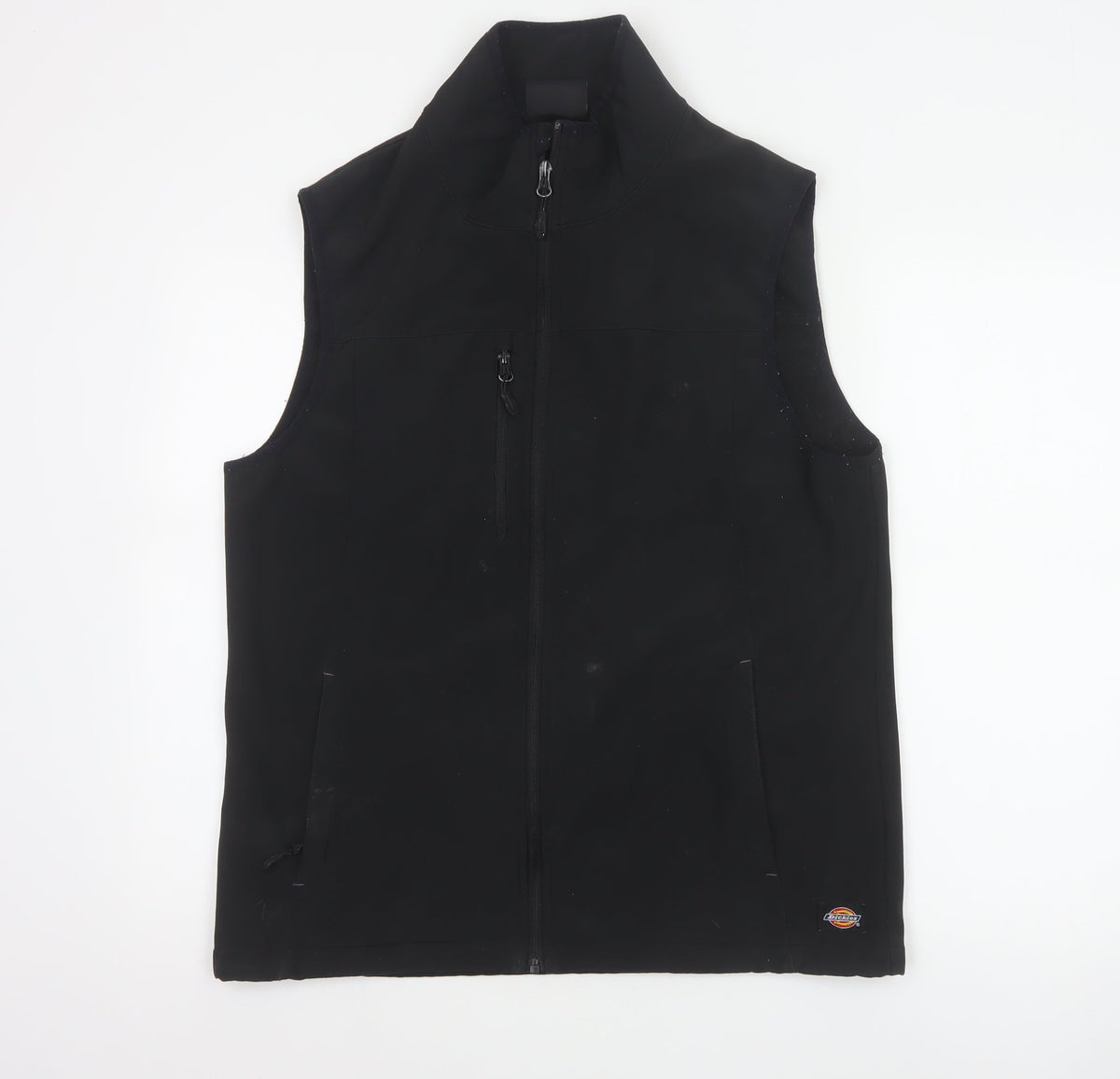 Dickies Men Black L Soft Shell Bodywarmer Workwear Zip Waistcoat