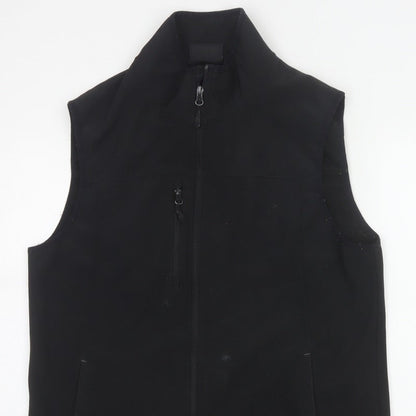Dickies Men Black L Soft Shell Bodywarmer Workwear Zip Waistcoat