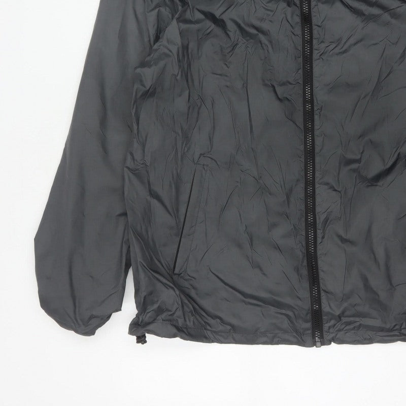 Schott Mens Black 3XL Hooded Windbreaker Jacket Full Zip