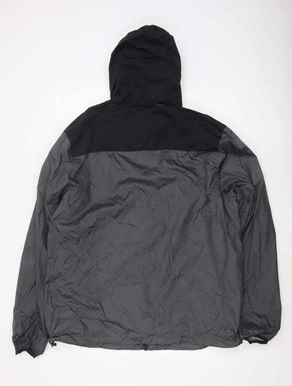 Schott Mens Black 3XL Hooded Windbreaker Jacket Full Zip
