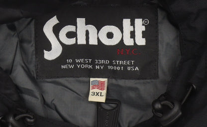 Schott Mens Black 3XL Hooded Windbreaker Jacket Full Zip