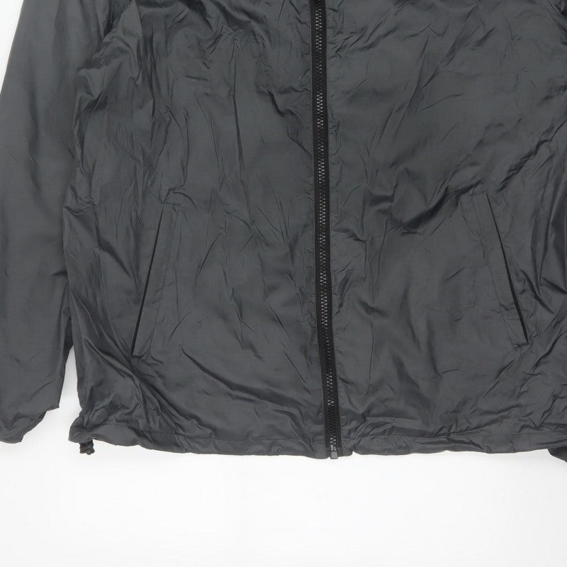 Schott Mens Black 3XL Hooded Windbreaker Jacket Full Zip