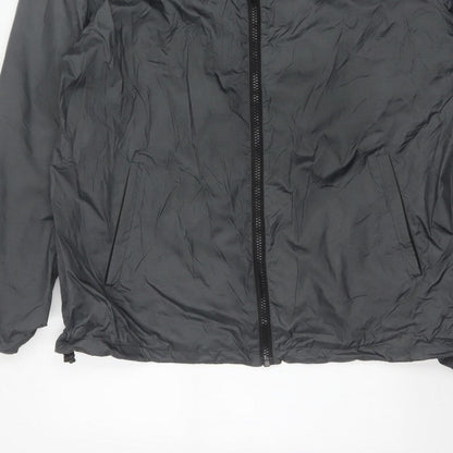 Schott Mens Black 3XL Hooded Windbreaker Jacket Full Zip