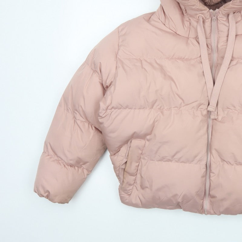Threadbare Women Pink UK 12 Petite Hooded Puffer Jacket Quilted