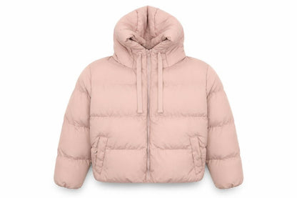 Threadbare Women Pink UK 12 Petite Hooded Puffer Jacket Quilted