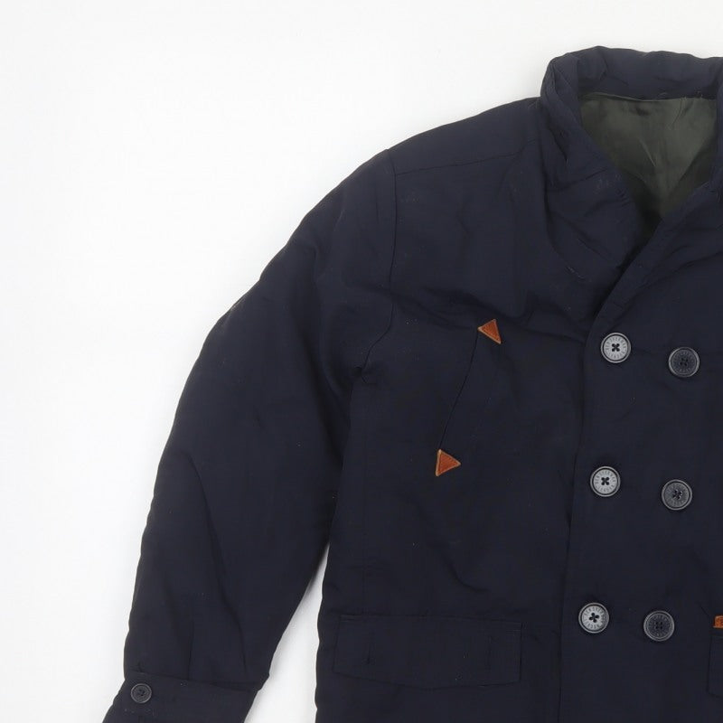 Ben Sherman Boys Blue 8-9 Years Double-Breasted Padded Pea Jacket