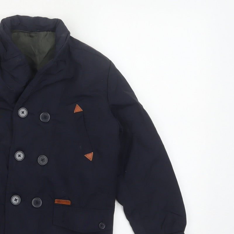 Ben Sherman Boys Blue 8-9 Years Double-Breasted Padded Pea Jacket