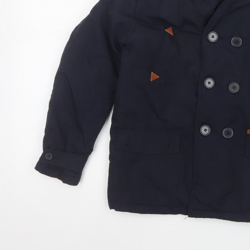 Ben Sherman Boys Blue 8-9 Years Double-Breasted Padded Pea Jacket