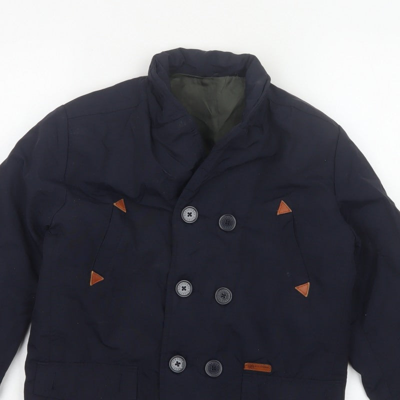 Ben Sherman Boys Blue 8-9 Years Double-Breasted Padded Pea Jacket