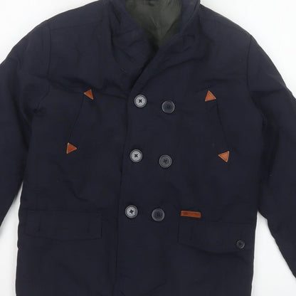 Ben Sherman Boys Blue 8-9 Years Double-Breasted Padded Pea Jacket