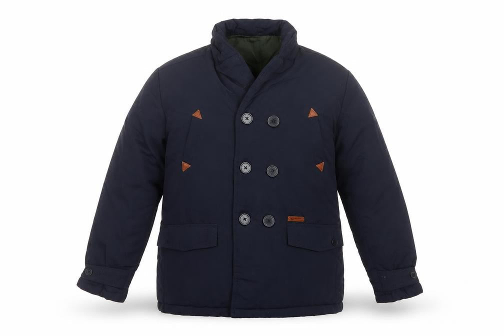 Ben Sherman Boys Blue 8-9 Years Double-Breasted Padded Pea Jacket