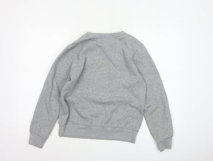 Converse Boys Grey 12-13 Years Logo Graphic Fleece Pullover Sweatshirt