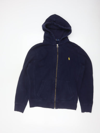 Polo Ralph Lauren Teens Blue M Full Zip Hoodie Logo Cotton Blend