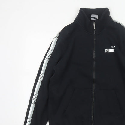 Puma Men’s Black S Full Zip Logo Track Jacket Stand-Up Collar