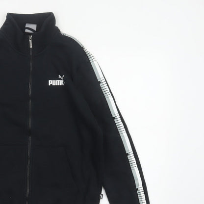 Puma Men’s Black S Full Zip Logo Track Jacket Stand-Up Collar