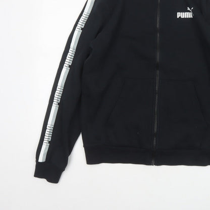 Puma Men’s Black S Full Zip Logo Track Jacket Stand-Up Collar