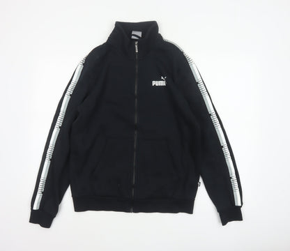 Puma Men’s Black S Full Zip Logo Track Jacket Stand-Up Collar