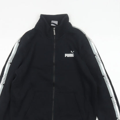 Puma Men’s Black S Full Zip Logo Track Jacket Stand-Up Collar